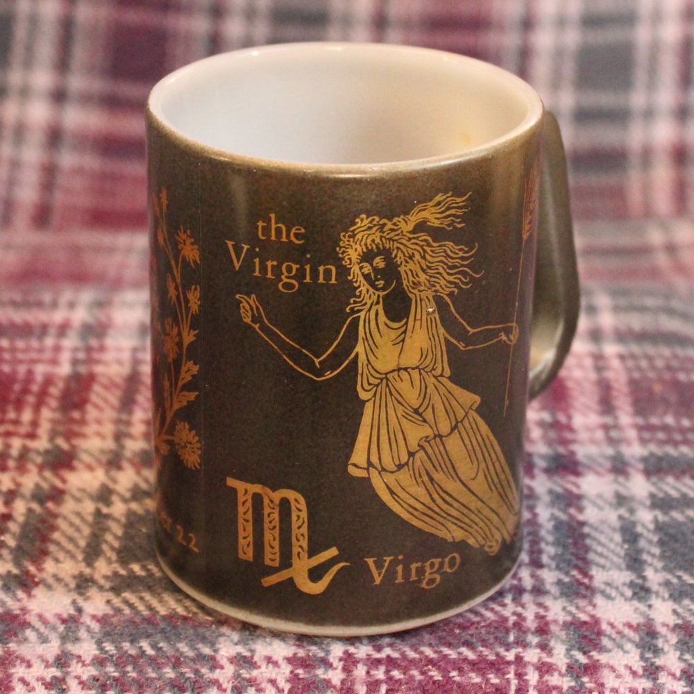 Vintage Federal Glass Virgo Zodiac The Virgin Coffee Mug